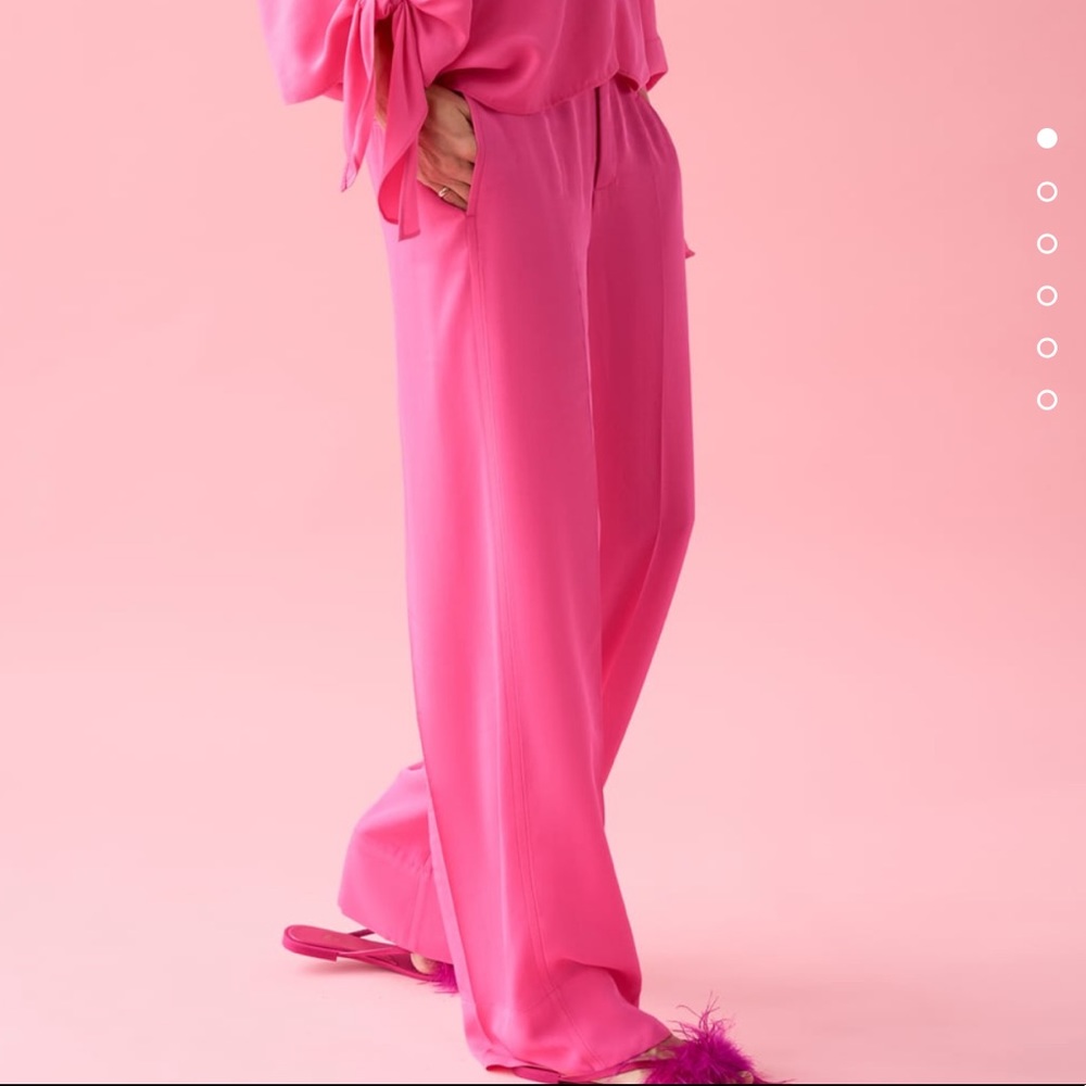 ZARA Wide Flowy Pants, Hot Pink, High Waisted, Long Inseam 💖